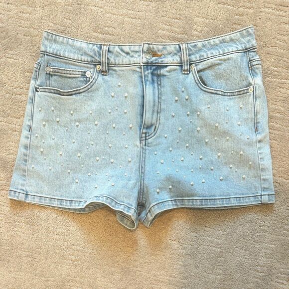 NWT* Generation Love Vita Pearl Emb Denim Shorts - Light Blue - Picture 3 of 8